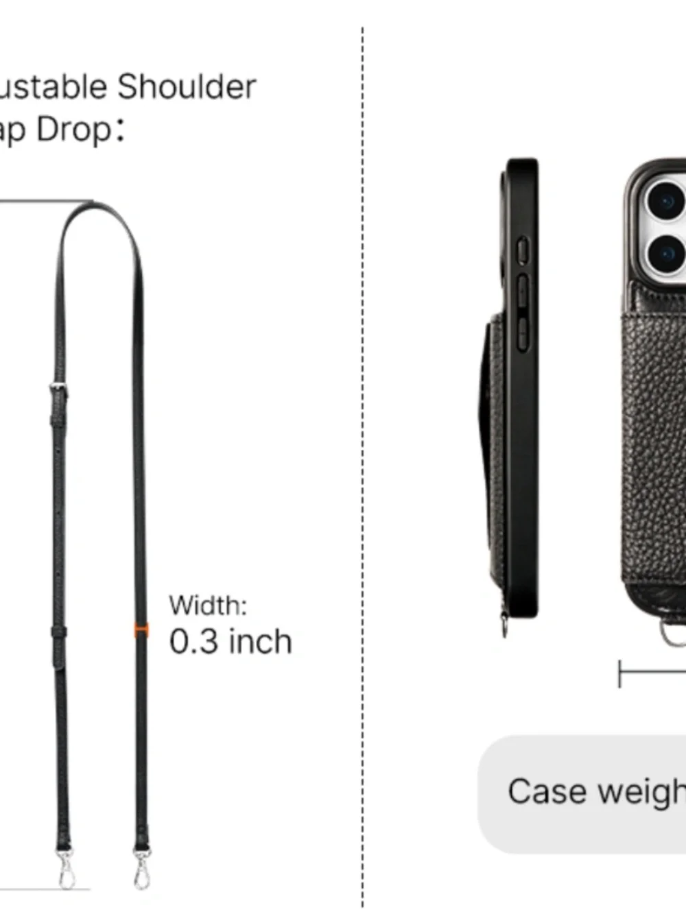 Crossbody Wallet Case for iPhone 14 Pro Max- Pebble Black
